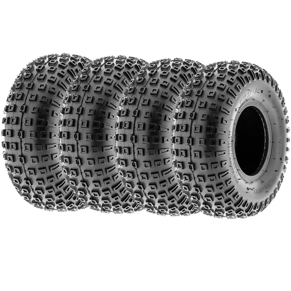 SunF ATV/UTV Quad Mini Bike Loose Terrain Lawn Mower Tire 145/70x6 145/70-6(14x6-6) 6 PR Tubeless A011 (Set of 4)
