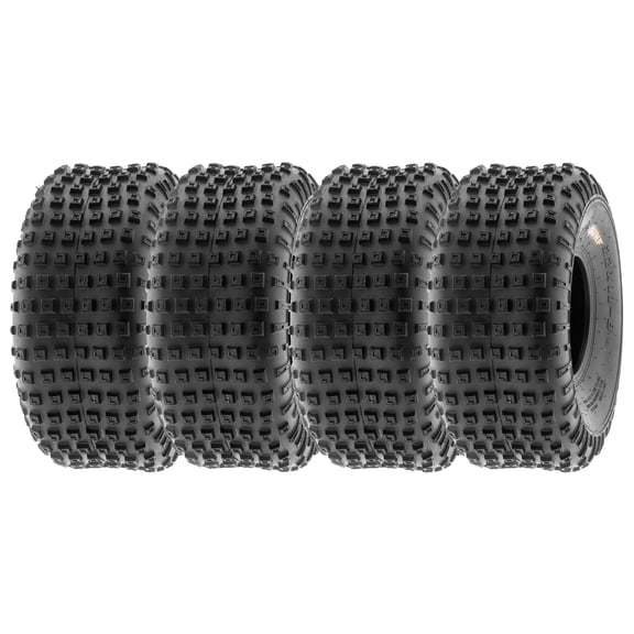 SunF ATV/UTV Quad Mini Bike Loose Terrain Lawn Mower Tire 16x8-7 16x8x7 6 PR Tubeless A011 (Set of 4)