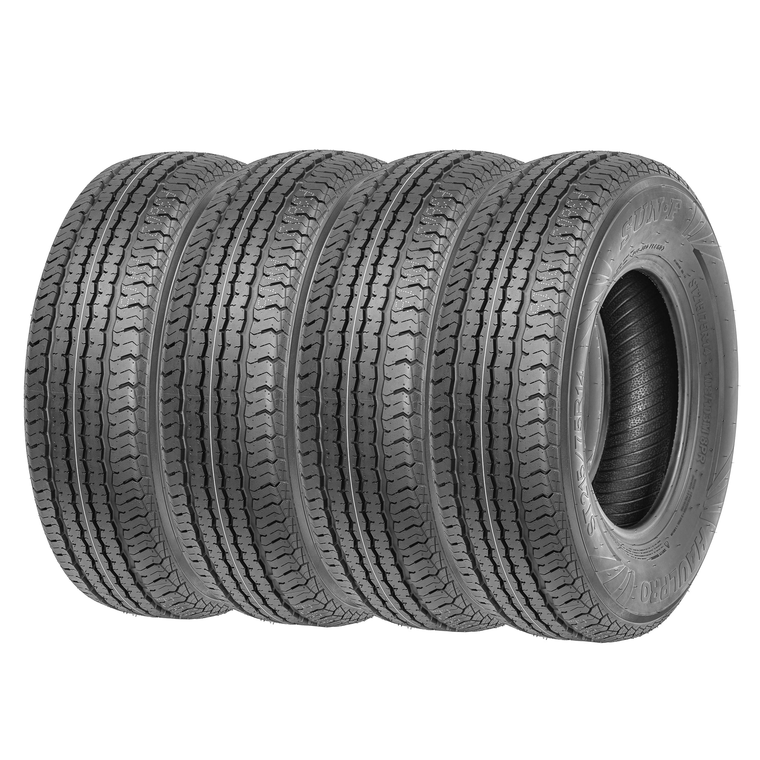 SunF Radial Special Trailer Tire Load Range D ST "HaulPro" 185/80R13 8 PR Tubeless TL (Set of 4)