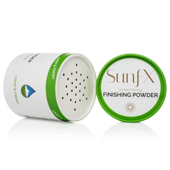 SunFX Post Spray Tan Translucent Finishing Powder | Talc Free | Sunless Tanning Setting Powder | Shimmer | Crisp & Fresh 4.00 Ounce