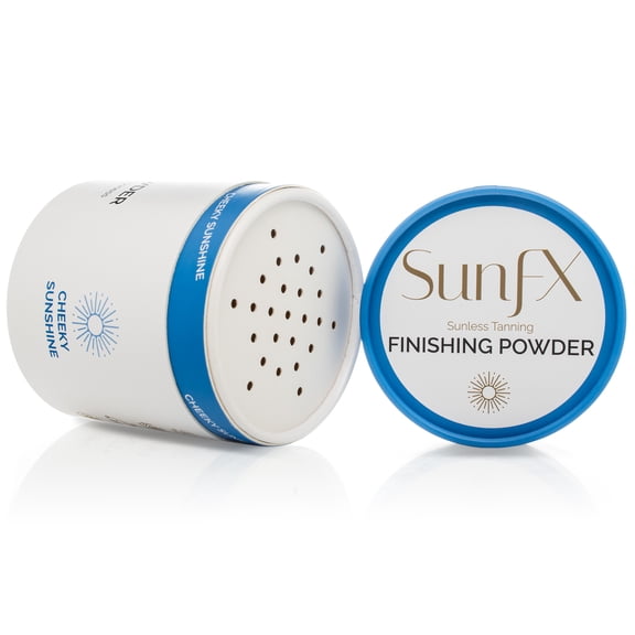 SunFX Post Spray Tan Translucent Finishing Powder | Talc Free | Sunless Tanning Setting Powder | Shimmer | Cheeky Sunshine 4.00 Ounce