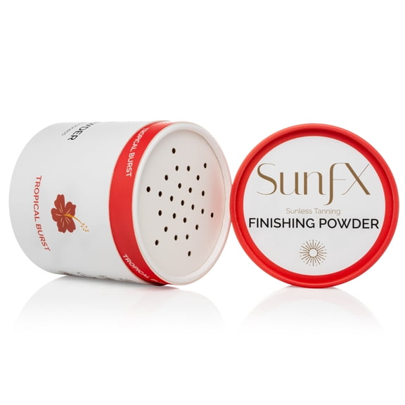SunFX Post Spray Tan Translucent Finishing Powder | Talc Free | Sunless Tanning Setting Powder | Shimmer | Tropical Burst 4.00 Ounce