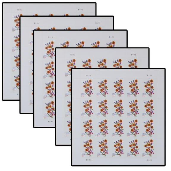 SunFlower Bouquet USPS 2 Ounce Forever Postage Stamp 5 Sheets of 20 US First Class Postal Celebrate Flower Announcement Wedding Holiday (100 Stamps)