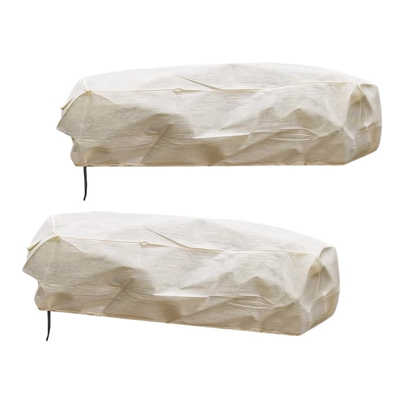 SunGarden Pro Rectangular Planter Box Cover for Frost Wind Rain Protection Non-Woven Fabric Garden Plant Protector Beige 100x40x45cm & 150x40x45cm 2-Pack