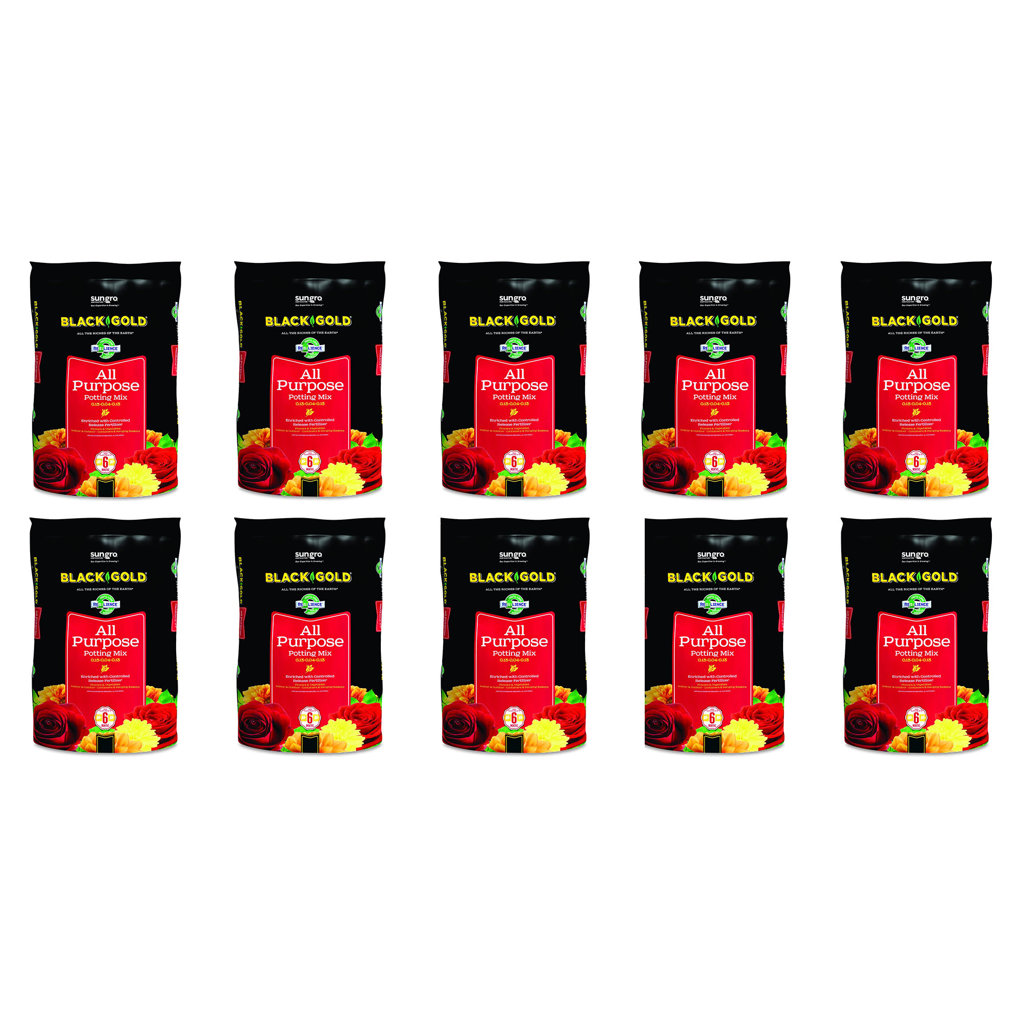 SunGro Black Gold All Purpose Potting Soil Fertilizer Mix, 2 Cu Ft Bag ...