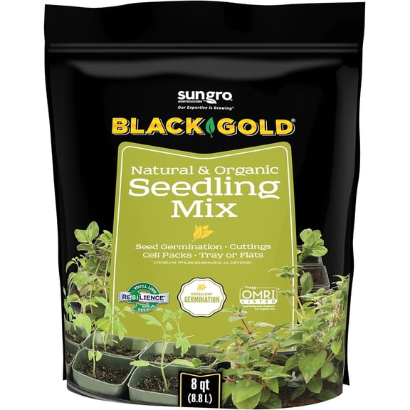SunGro Horticulture Seedling Mix - Organic Seed Starting Mix - 8 Quart - Lime, Perlite, Sphagnum Peat Moss