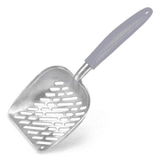 SunGrow Durable Metal Cat Litter Scoop with Sturdy Handle for Litter Box Cleaning, Gray