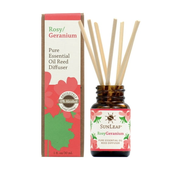SunLeaf Naturals Mini Diffuser Rosy Geranium, 1 Fluid Ounce