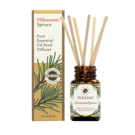 SunLeaf Naturals Mini Reed Diffuser Olibanum Spruce, 1 Fluid Ounce