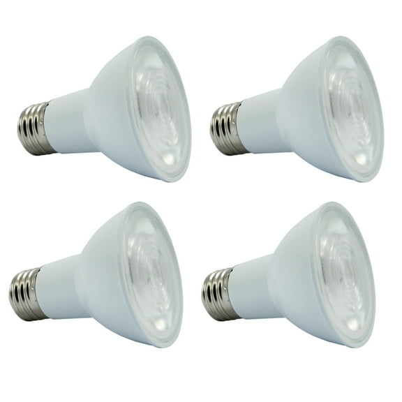 SunLight2 Builders Edition, PAR20 Form with Standard E26 Medium Base, Single CCT 2700K, 25 Beam Angle, White Finish, 4 Pack.