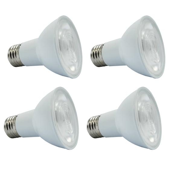 SunLight2® Builders Edition, PAR20 Form with Standard E26 Medium Base, Single CCT 3000K, 25° Beam Angle, White Finish, 4 Pack.