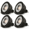 thumbnail image 1 of SunLight2® MR16 12V Dim to Warm LED Bulbs, With GU5.3 Bi Pin Base, 36° Beam Angle, Black Finish, 4 Pack., 1 of 5