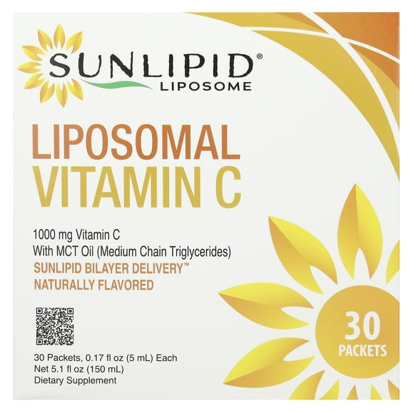 SunLipid Liposomal Vitamin C with MCT Oil, 30 Packets, 0.17 fl oz (5 ml) Each