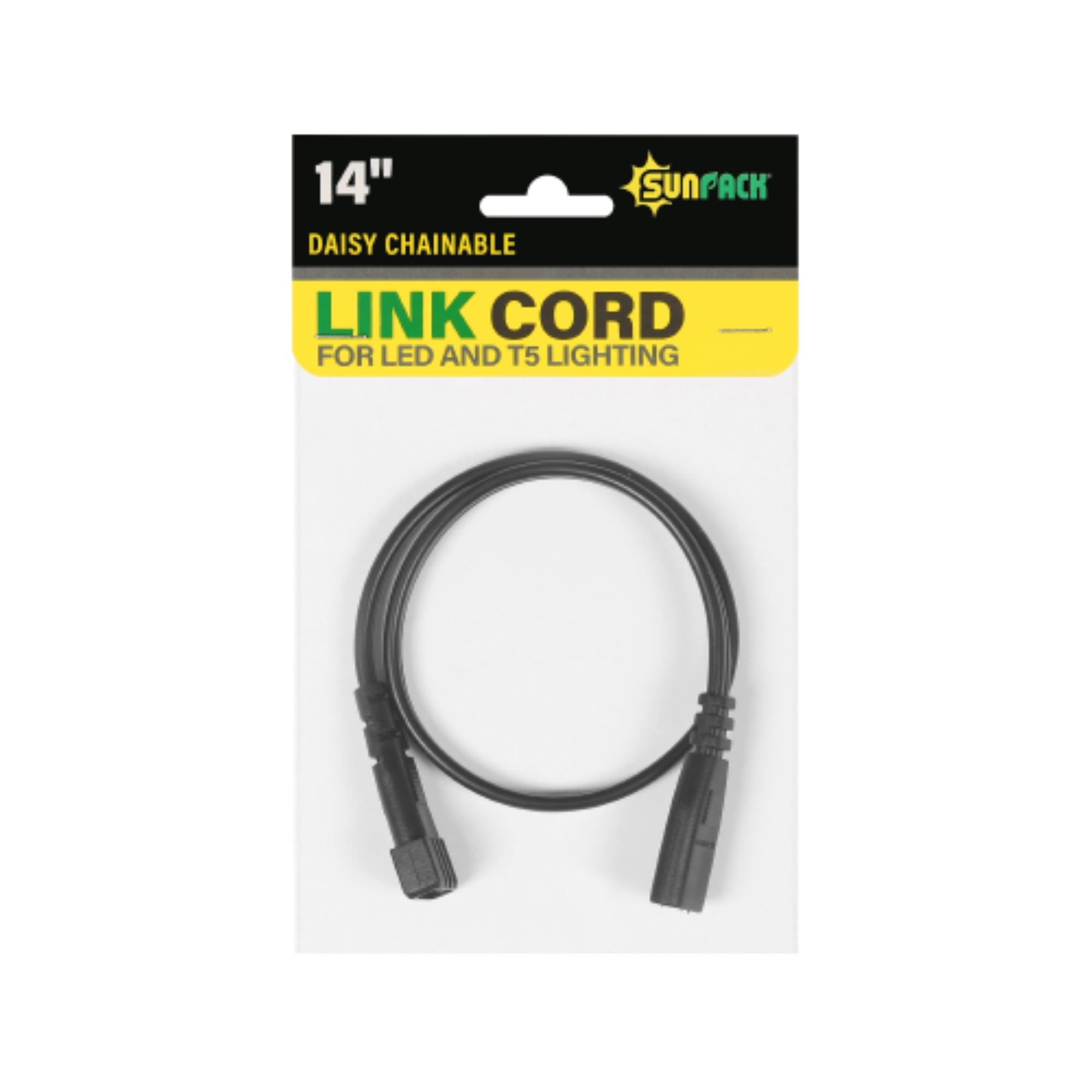 Black 14" Daisy Chainable Link Cord for LED and T5 Lighting