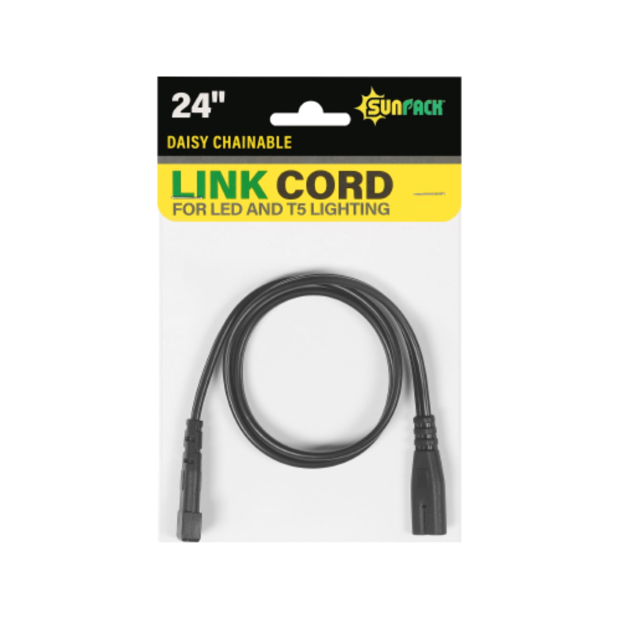 Black 24" Daisy Chainable Link Cord for LED and T5 Lighting