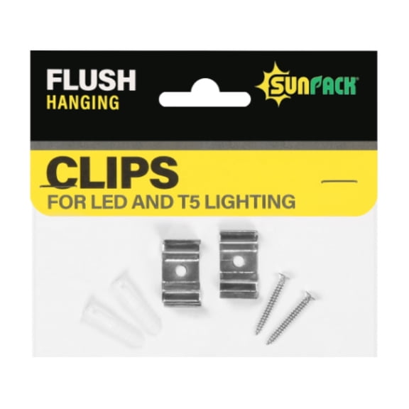 SunPack Flush Clip for Indoor Growing LED and T5HO Lighting, Connect to lighting stand, 2 Clips Per Pack
