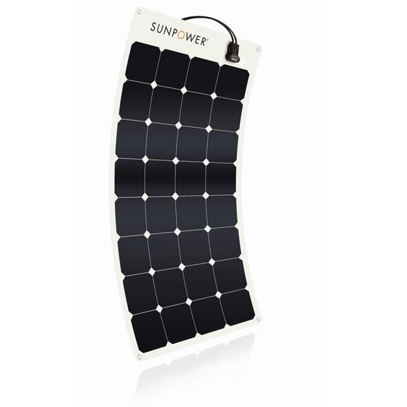 SunPower 100 Watt Flexible Solar Panel. High Efficiency for Marine, RV, Camping
