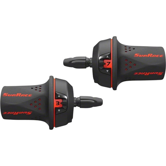 SunRace M21 Twist Shift Set 7-Speed Rear 3-Speed Front: Red