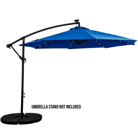 Sun Ray - 10' Offset Aluminum Solar Umbrella - Royal Blue