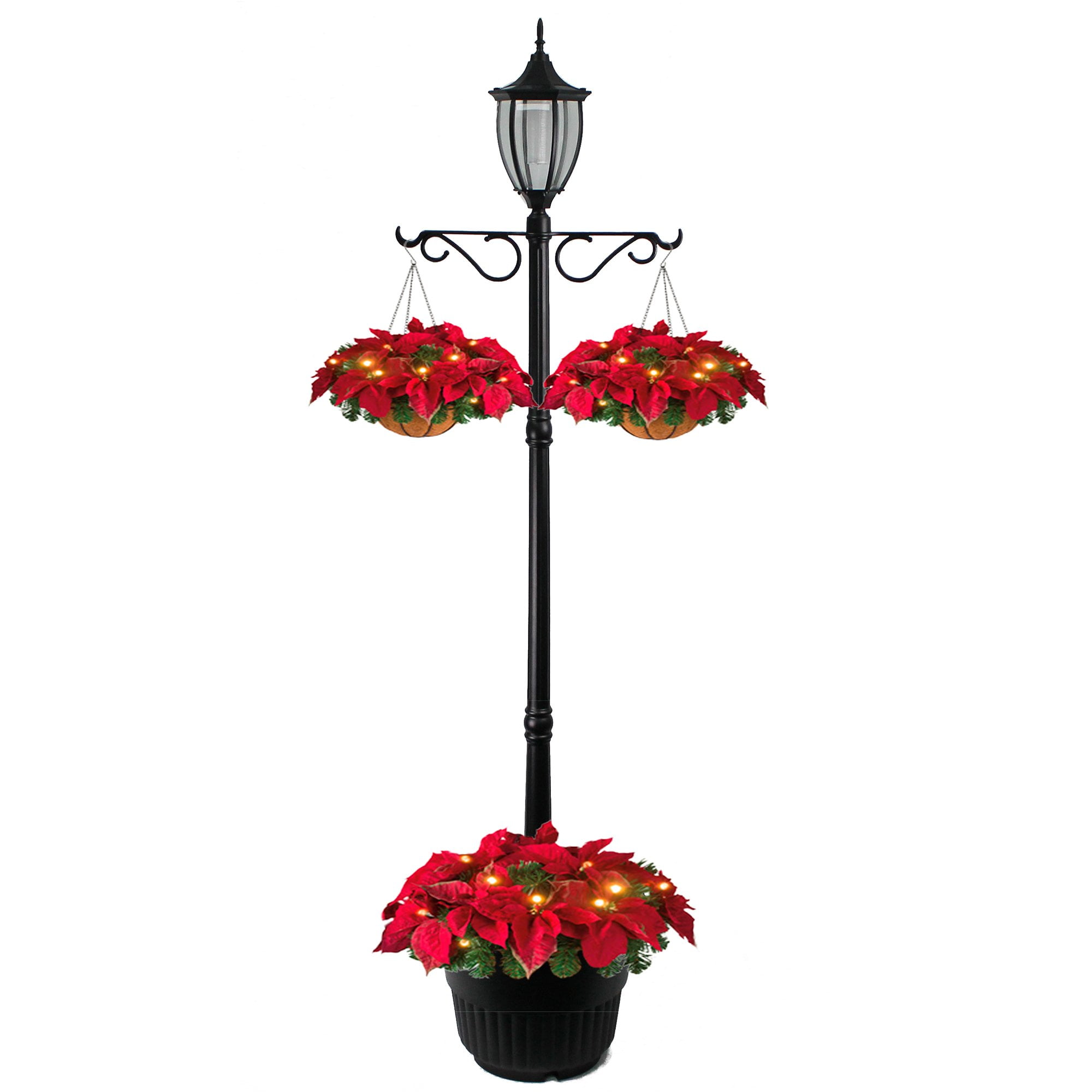 Crestmont solar lamp post planter sale