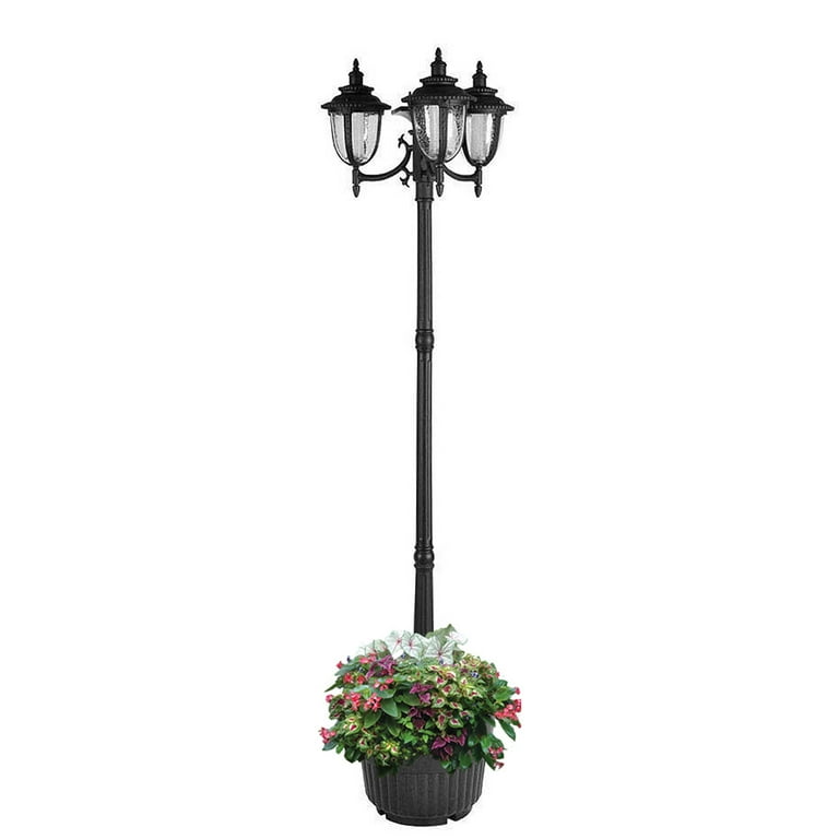Hannah 2-Light Outdoor White Integrated LED Solar Lamp Post an Planter Hannah 2-Light Outdoor White Integrated LED Solar Lamp Post an Planter