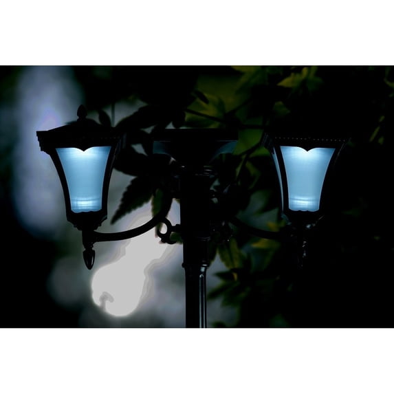 Sun-Ray Vittoria Two Head Solar Lamp Post and Planter in Black