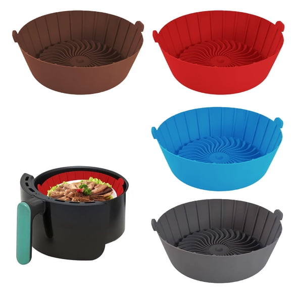 SunRoad 1/2Pcs Fryer Grill Pan Reusable Silicone Liner Thickened Fryer Baking Pan Fryer Accessories for Home Kitchen