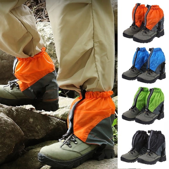 Walbest 1 Pair Leg Gaiter with Reflective Strip Adjustable Men Women Outdoor Hiking Climbing Skiing Hunting Snake Guard Snow Boot Shoe Gaiter Protector Cover