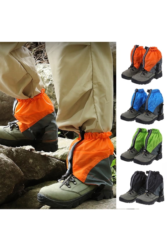 1 Pair Leg Gaiter with Reflective Strip Adjustable Men Women Outdoor Hiking Climbing Skiing Hunting Snake Guard Snow Boot Shoe Gaiter Protector Cover