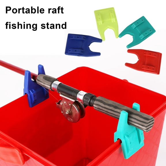 Walbest 1 Pair Silicone Bucket Fishing Rod Holder Portable Lightweight Non-slip U-shaped Clamp-on Lure Container Bucket Fishing Pole Rest Rack Raft Fishing Accessories