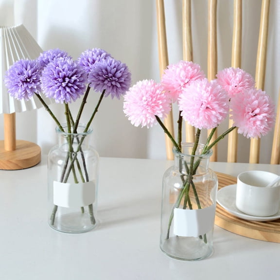 Walbest Artificial Dandelion Flower with Stem Home Wedding Party Colorful Faux Flower Floral Arrangement Indoor Outdoor Garden Decoration Photo Props