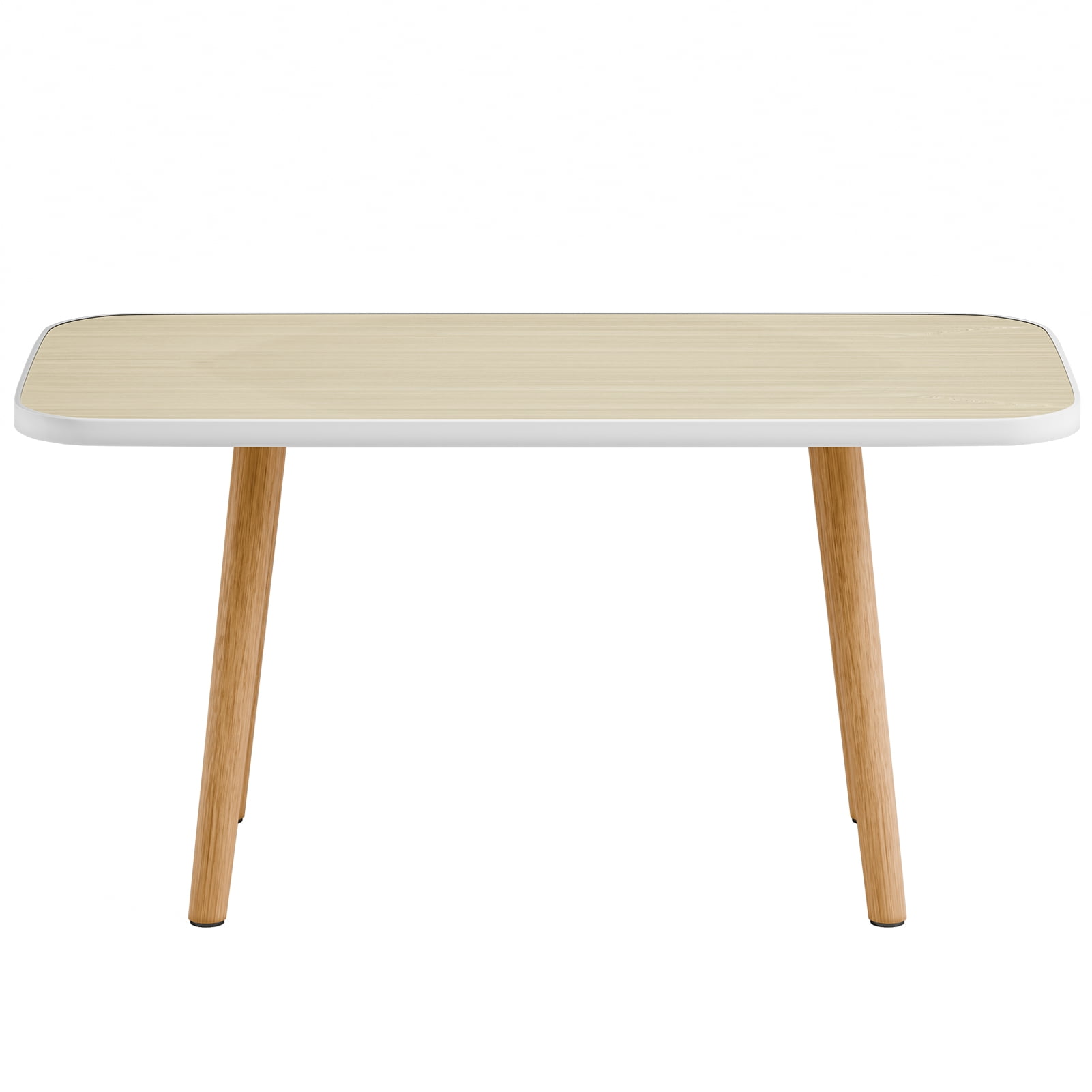 SunRoad Modern Rectangular Coffee Table Solid Wood Grain Living Room