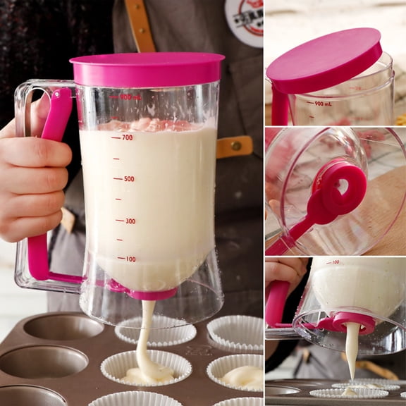 SunRoad Pancake Batter Dispenser BPA Free Leak-Free Design Easy to Clean Precise Measurement Lines Ergonomic Handle Kitchen Utensil for Pancakes Waffles Crepes