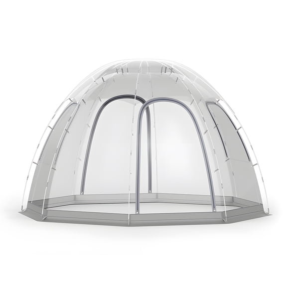 SunRoad Pop-Up Bubble Tent for 8-10 People, 12.512.5 FT Instant Sports Tent, No Assembly Required, Weatherproof Clear Tent Shelter, Cold Protection Camping Tent for Sports Events Fishing