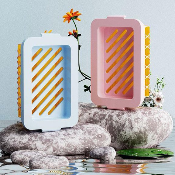 SunRoad Soap Box 2 in 1 Highly Elastic Mesh Soap Bubble Case Drainage Double Layers Soap Cleaning Storage Foaming Container Bathroom Kitchen Soap Saver