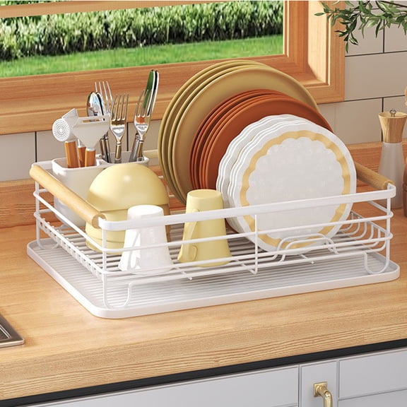 SunRoad Storage Rack with Drain Tray Hollow Design Removable Drip Tray Strong Bearing Capacity Pot Pan Storage Shelf