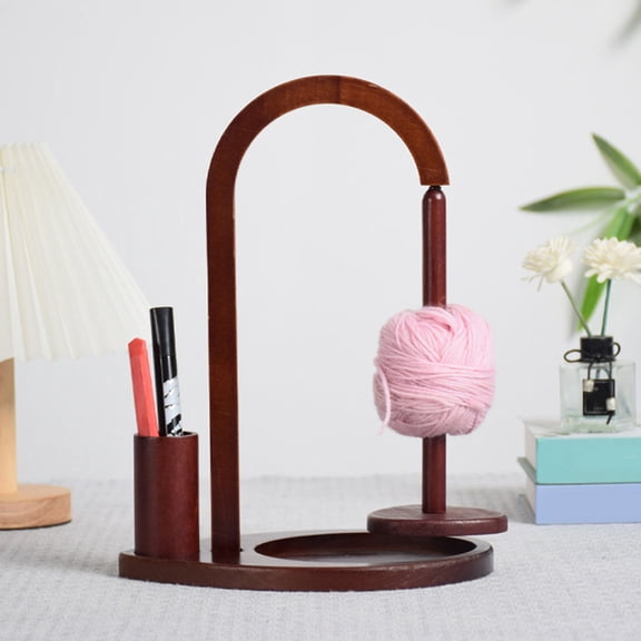 SunRoad Wooden Yarn Spool Rack with Stable Base Smooth Edge Burr Free Versatile Yarn Ball Dispenser Stand Yarn Spool Rack