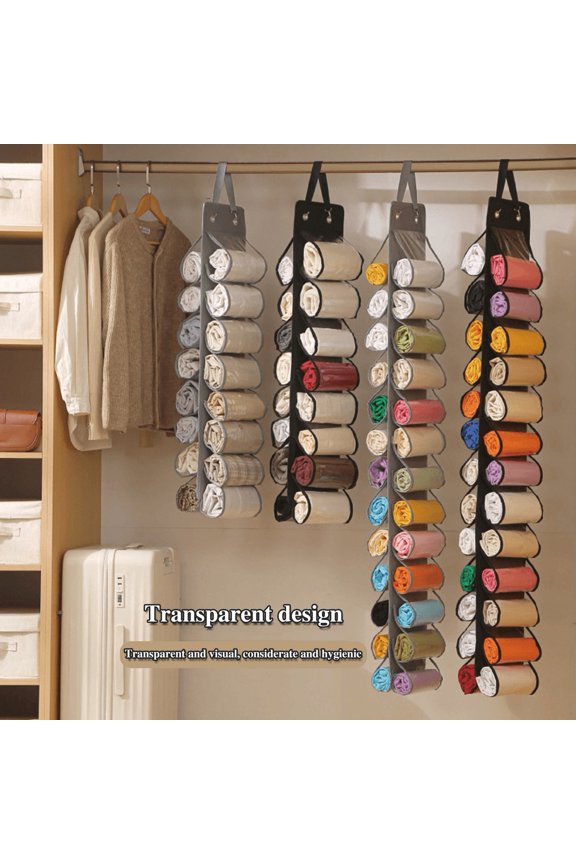 Yoga Clothes Storage Hanging Bag 26 Grids Closet Garment Hanging Legging Organizer Clothes Storage Solution