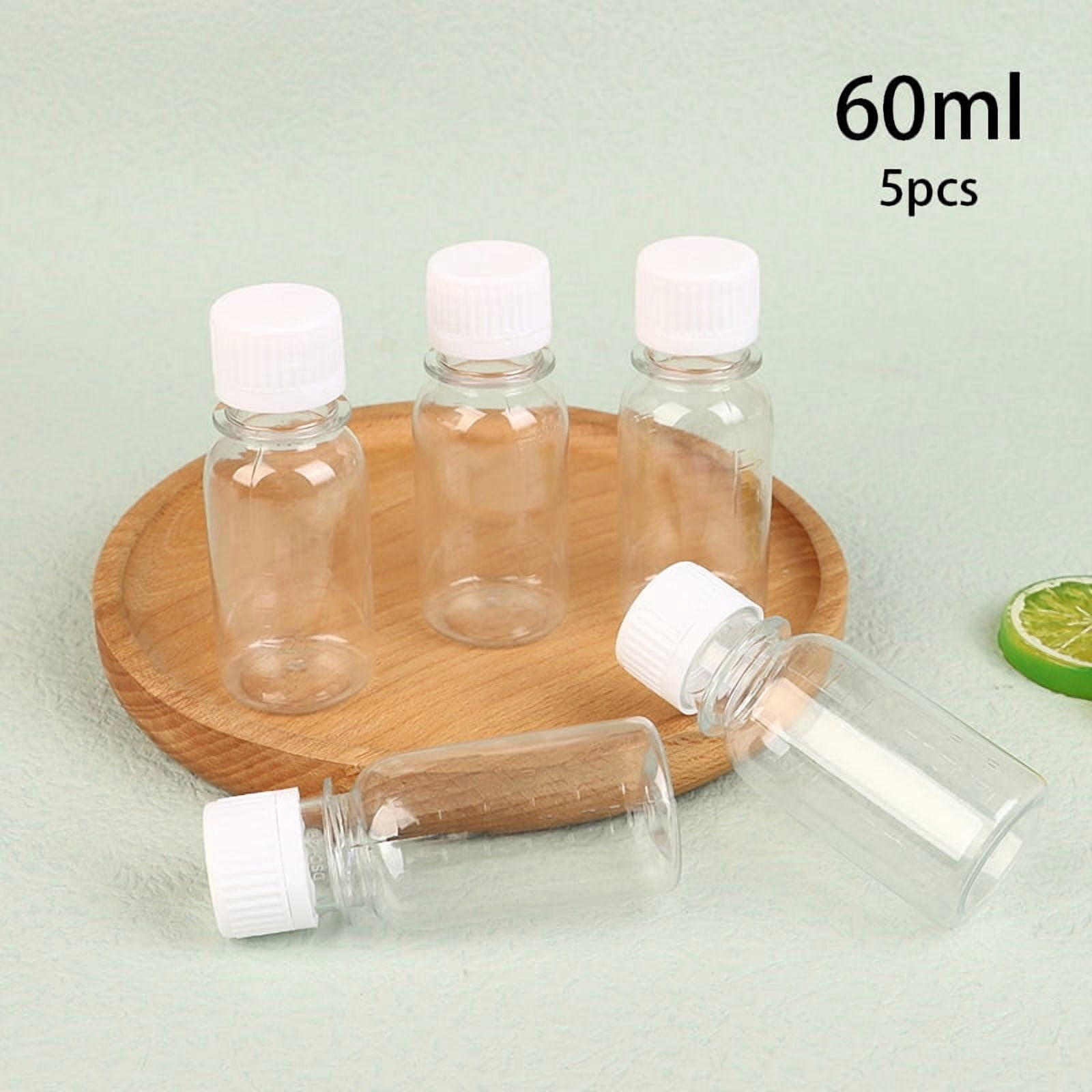 SunShiLing 5Pcs 60ML Small Plastic Bottles Ginger Shot Bottles With ...