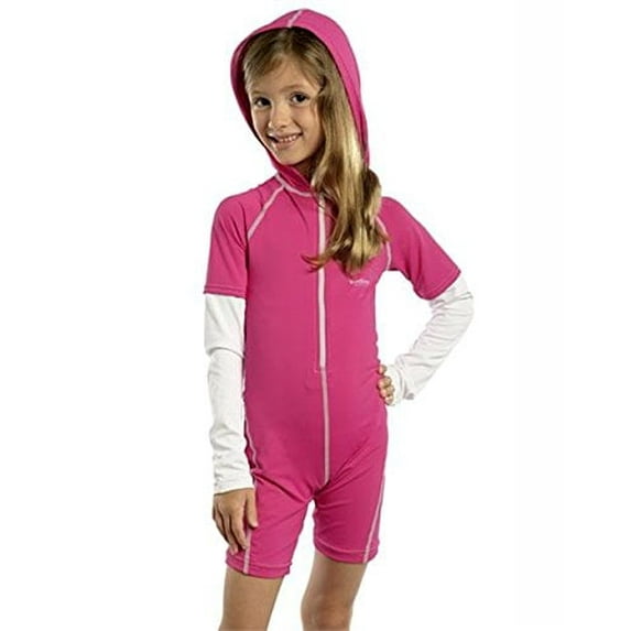 SunSkinz Kids Wetsuit UV Sun Protection Zip Long Sleeve Hooded Rash Guard