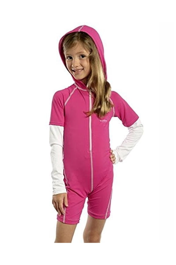 Kids Wetsuit UV Sun Protection Zip Long Sleeve Hooded Rash Guard