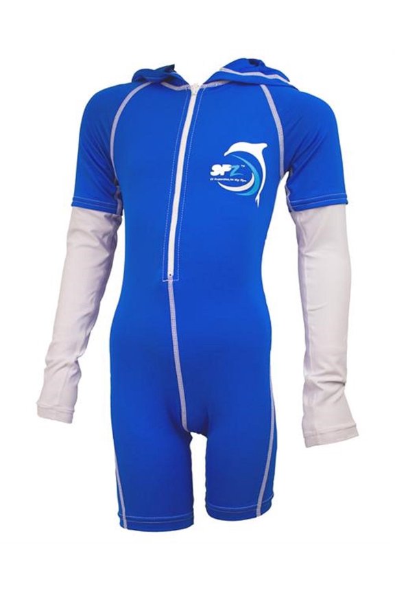 Kids Wetsuit UV Sun Protection Zip Long Sleeve Hooded Rash Guard