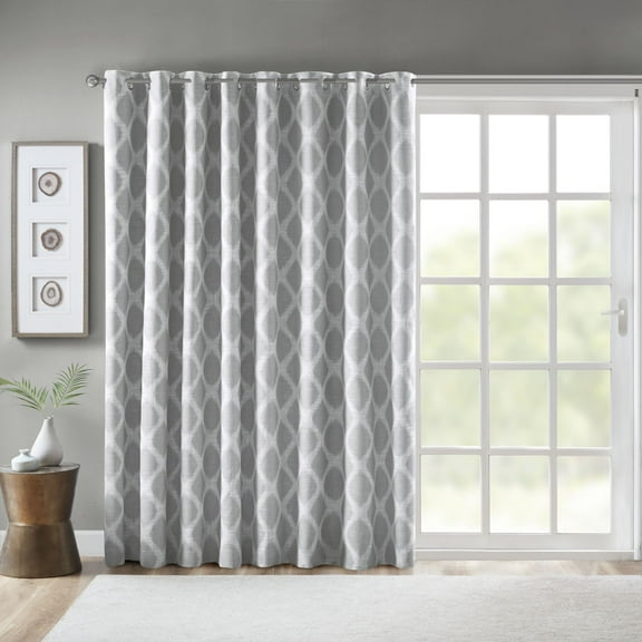 SunSmart Blakesly Polyester Blackout Printed Window Panel in Gray