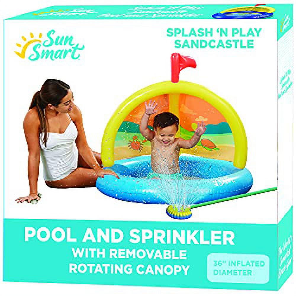 SunSmart Splash N Play Sandcastle Kiddie Pool and Water Sprinkler 360