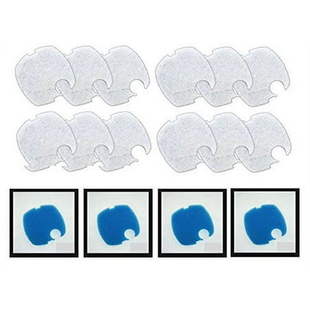 SunSun 12-Pack PLUS 4 Coarse Fine Filter Pads for Aquatop CF300 and SunSun HW302 Canister Filters (12 Pack + 4)