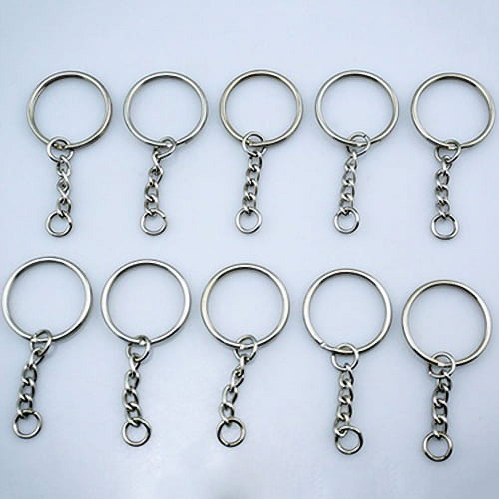 10pcs Metal Double Loop Split Ring Key Chain Fob Holder Organizer