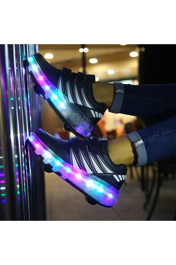 Fashion Colorful LED Light Shoes Kids Adult Ultra-light Roller Heelys Skates