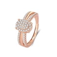 thumbnail image 1 of SunUpMall Women's Micro Pave Cubic Zirconia Statement Ring, Full Diamond Geometric Round Disc Adjustable Ring, White Gold/Rose Gold Plated Banquet & Engagement Jewelry, 1 of 7