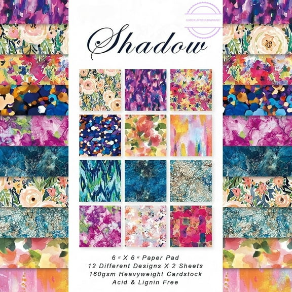 SunWMart 24 Sheets 6x6 Inch Scrapbooking Card Stock Decorative Scrapbook Paper Pad, Single-Side Printing Decoupage for DIY Project Card Making Journaling Planner Photo Album Craft Supplies
