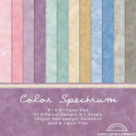 SunWMart 48 Sheets 6x6 Inch Scrapbooking Card Stock Decorative Scrapbook Paper Pad, Single-Side Printing Decoupage for DIY Project Card Making Journaling Planner Photo Album Craft Supplies